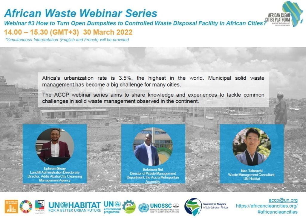 Africa Waste Webinar Series - Towards clean, healthy and circular cities in Africa - Webinar #3 How to Turn Open Dumpsites to Controlled Waste Disposal Facility in African Cities?